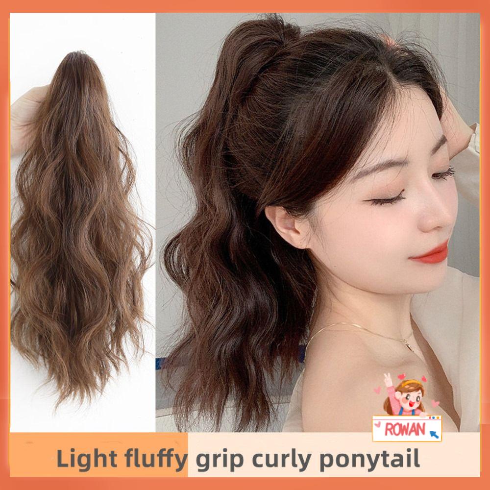 R-FLOWER Wig Rambut Panjang Bandage Hairpiece Sintetis Rambut Keriting