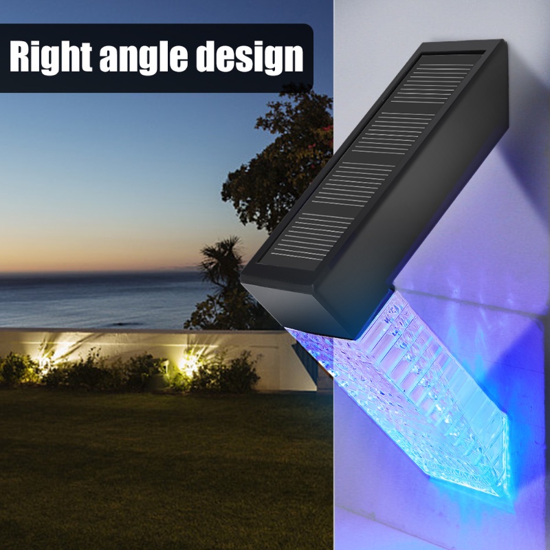 Solar Waterproof Induction Step Light / lampu dinding halaman taman Outdoor / lampu malam ilusi otomatis serbaguna / lampu Led dekorasi untuk pagar kolam teras