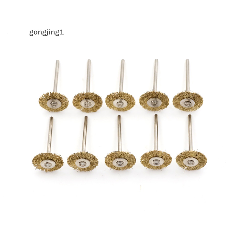 Ggg 10PCS 22MM Brass Wire Wheel Brushes Alat Poles Untuk Die Grinder Power Rotary ID