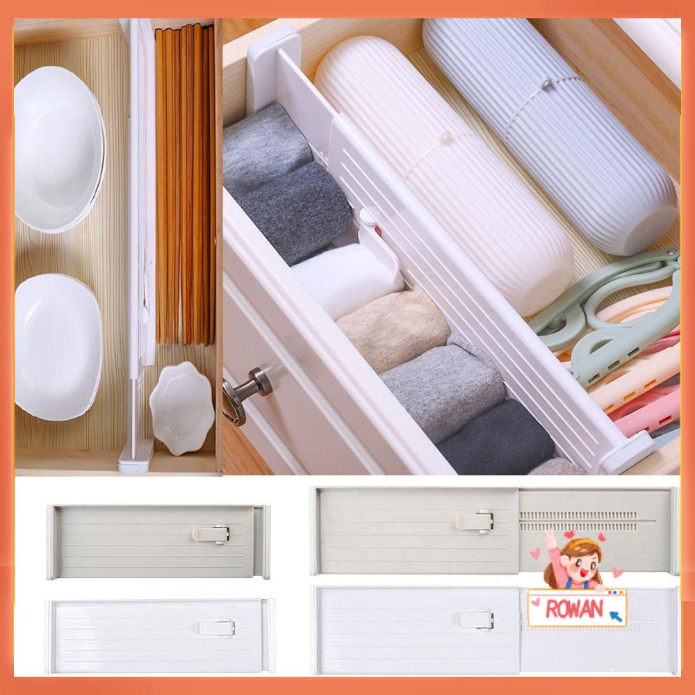 R-FLOWER Sekat Laci Adjustable Perlengkapan Mandi Kamar Mandi Kamar Tidur Pakaian Dalam Kaus Kaki Pemisah Dapur Laci Organizer Penyimpanan Clapboard Separator