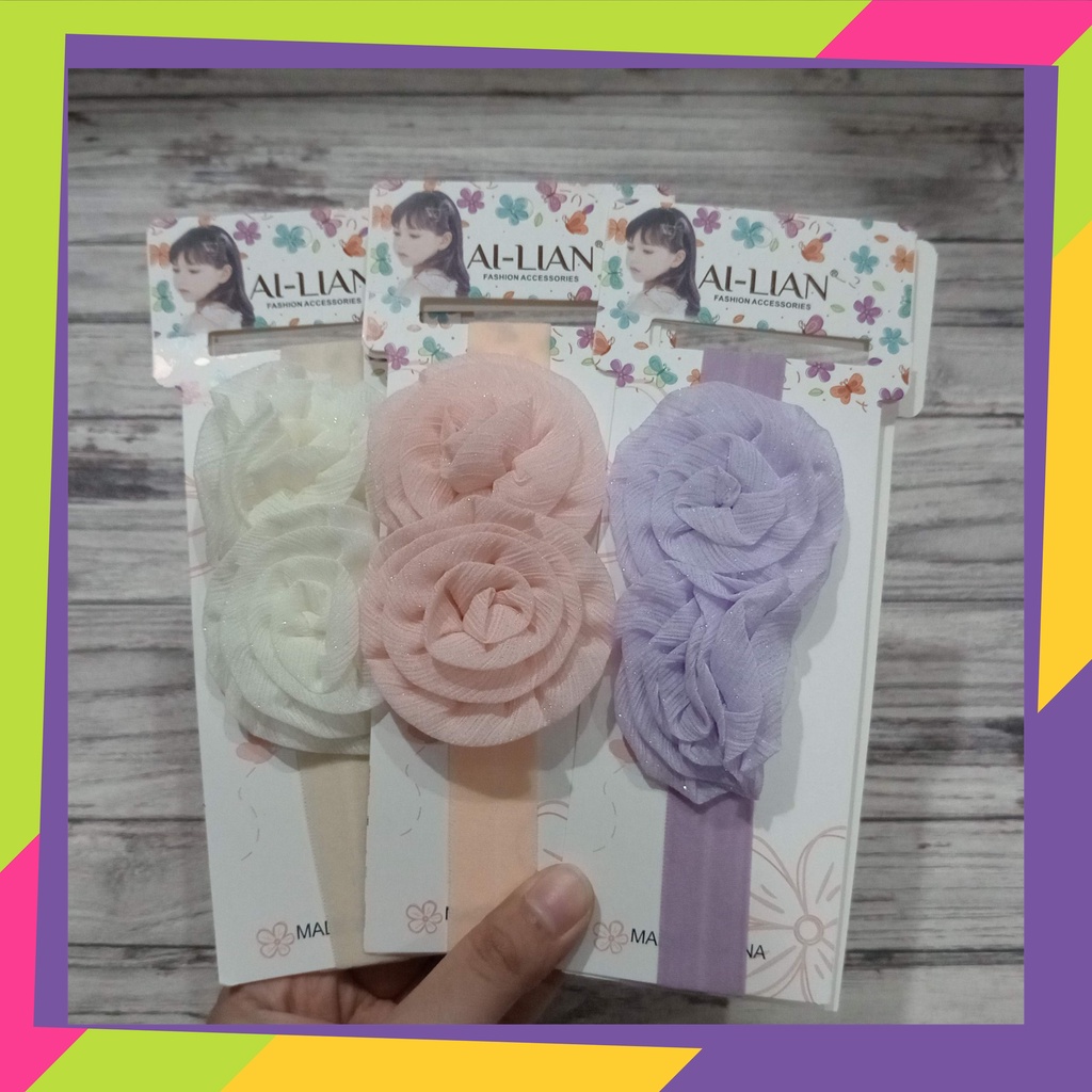 5140 / Paket usaha bandana bayi lucu &amp; elastis / Ikat rambut bayi hiasan pita &amp; bunga isi 6Pcs &amp; 3Pcs