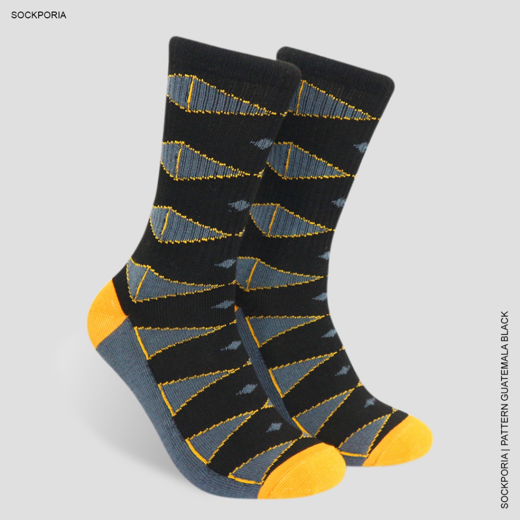 Kaos Kaki Motif Tribal - Guatemala Black