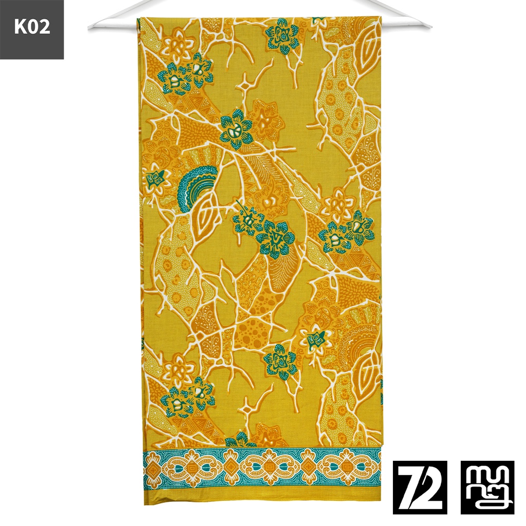 KAIN BATIK KATUN Premium Motif Kembang Warna Kuning 723910 Cap 72