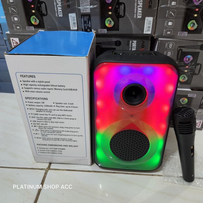 Speaker Bluetooth Free Mic Karaoke SQRS HL-105 Salon Aktif Portable  Radio Fm Wireless Speaker Lampu Disco Super Bass Led READY