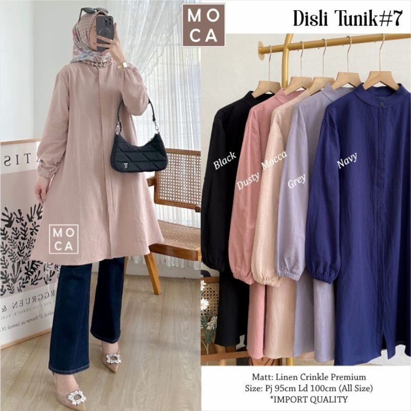 DISLI TUNIK ORI MOCA | Ld105 Rayon Crinkle Premium