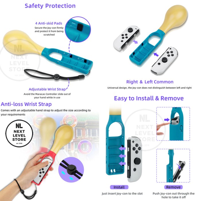 DOBE Maracas Game Controller For Nintendo Switch Samba Amigo TNS-3107