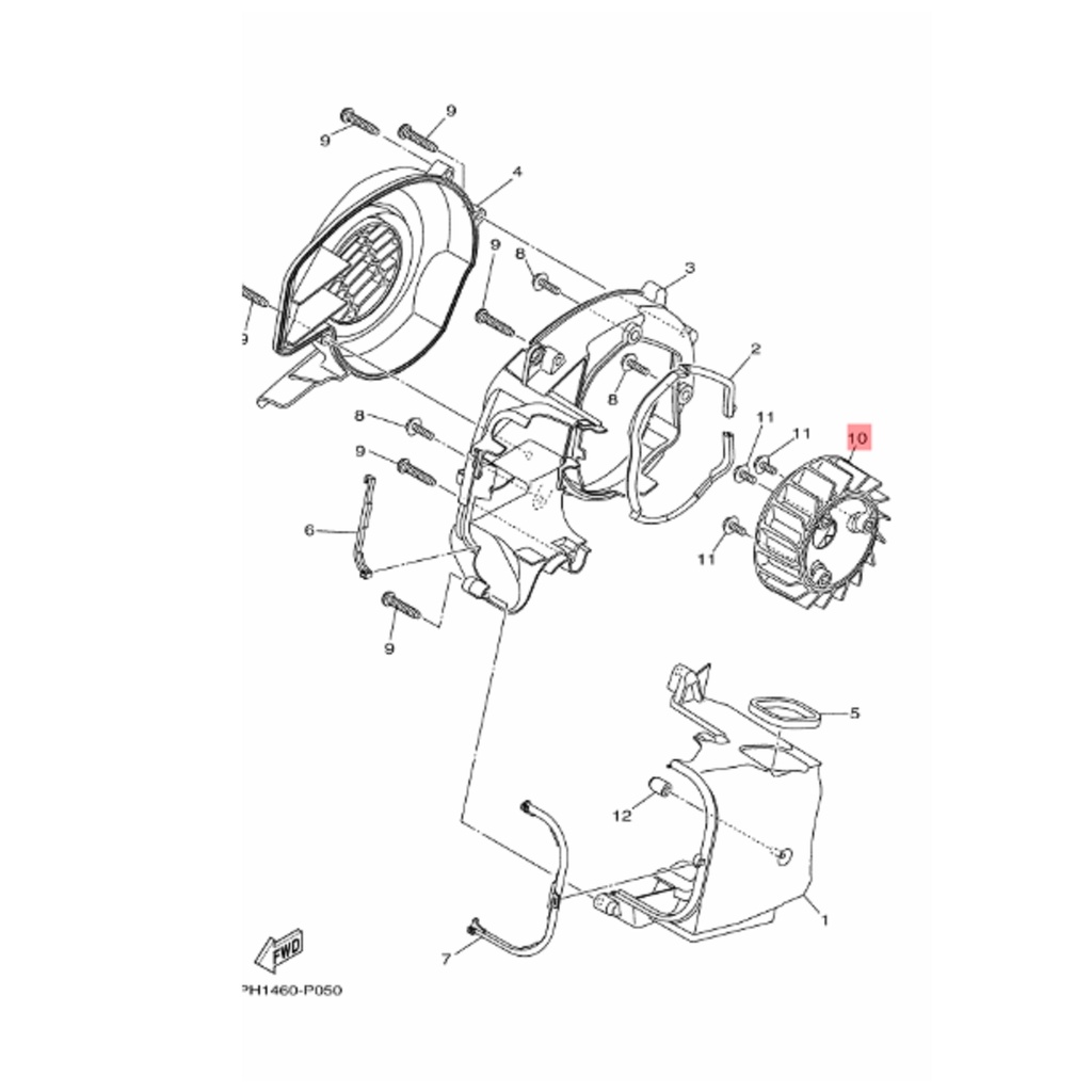 FAN KIPAS MESIN MIO M3 S Z SOUL GT 125 FINO XRIDE GEAR 125 FREEGO FREE GO FAZZIO ORIGINAL YGP 2PH-E2611-00