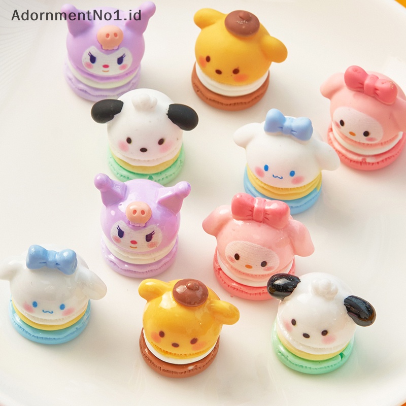 [AdornmentNo1] 2pcs Kawaii Anime Sanrio warna Macaron 3D Resin Patch lucu kreatif krim lem DIY ponsel Case dekorasi perhiasan aksesoris