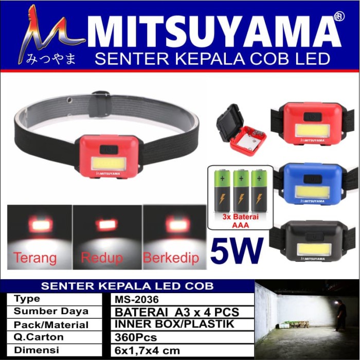 Senter kepala led COB 2036