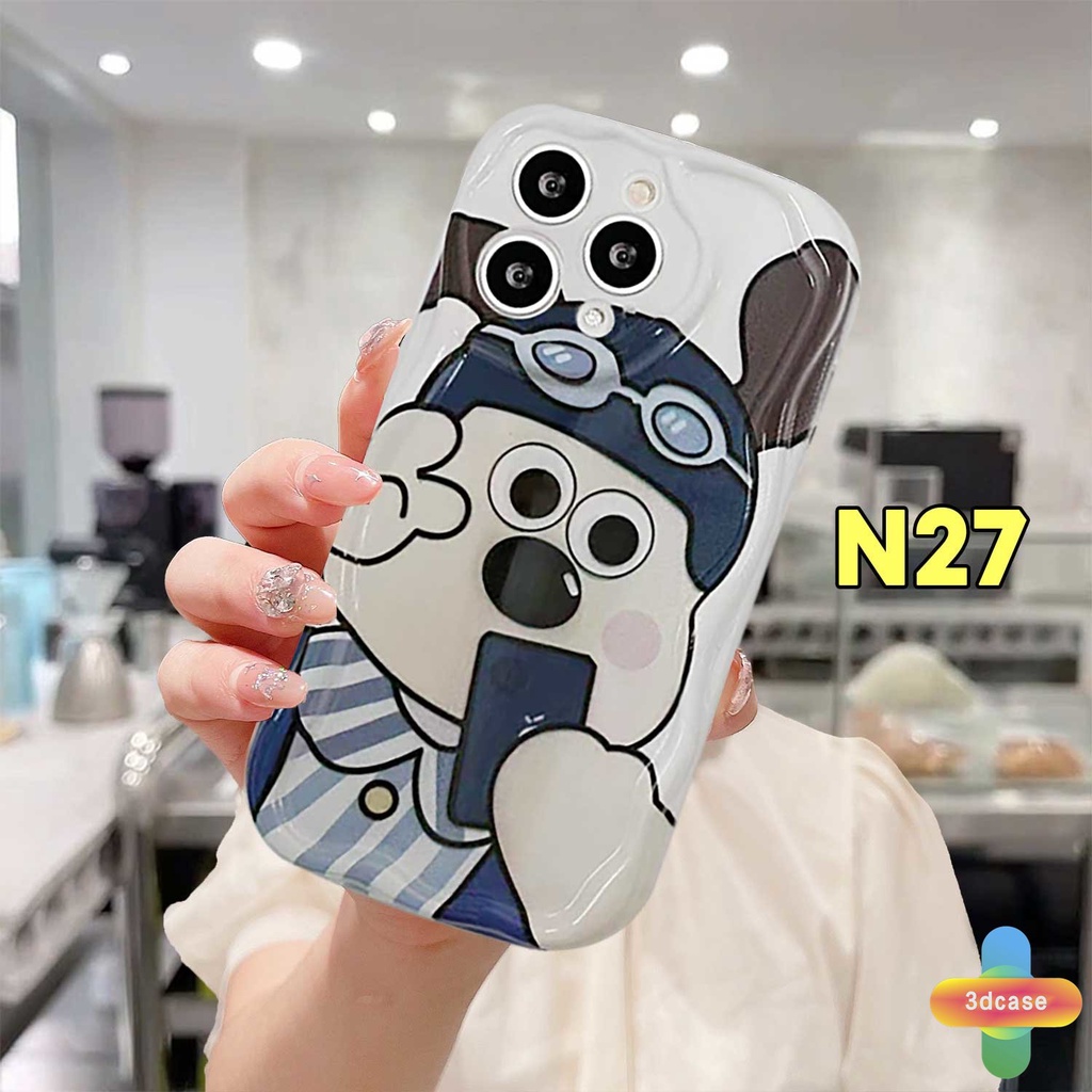 Puppy Lucu Imut Kartun Gromit Dog Couple Case Untuk Realme 10 5S 5 5i 9i C17 7i C11 2021 C55 C21Y C30 C30S C33 C31 C35 C15 C21 C25 C20 C3 C12 C2 C25S C1 C25Y C2 C3i 6i C20A  Narzo 20 10 10A 20A 30A 50i 50A Prime 3D Tepi Bergelombang Melengkung Soft Case