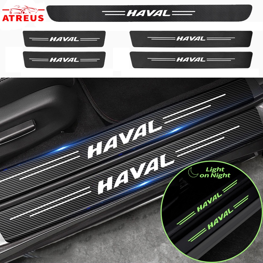 Luminous Stiker Pelindung Pintu Mobil Haval Anti Gores Threshold Strips Mobil Stiker Untuk Haval H6 Jolion H2 H2s H1 2022 2023 H5 M4 H9