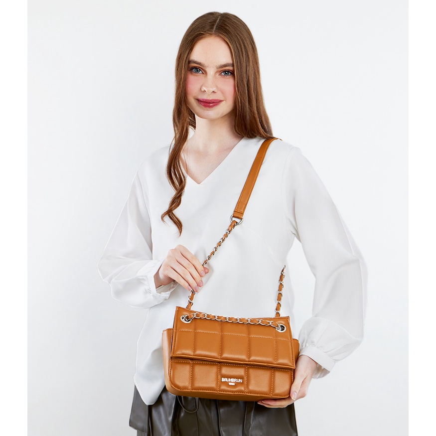 TAS SELEMPANG & BAHU WANITA BRUNBRUN PARIS PELMIRA BROWN