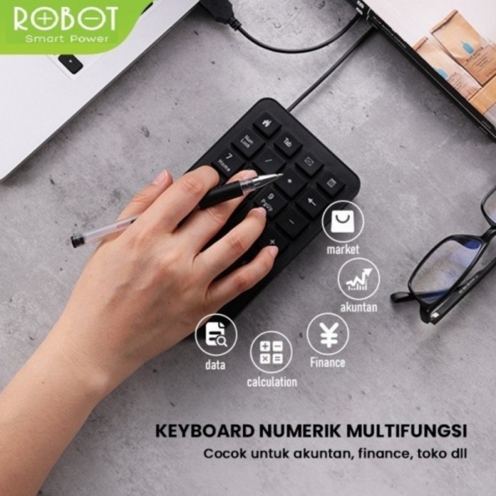 Numeric Keypad Robot RK01 Wired Black Numpad