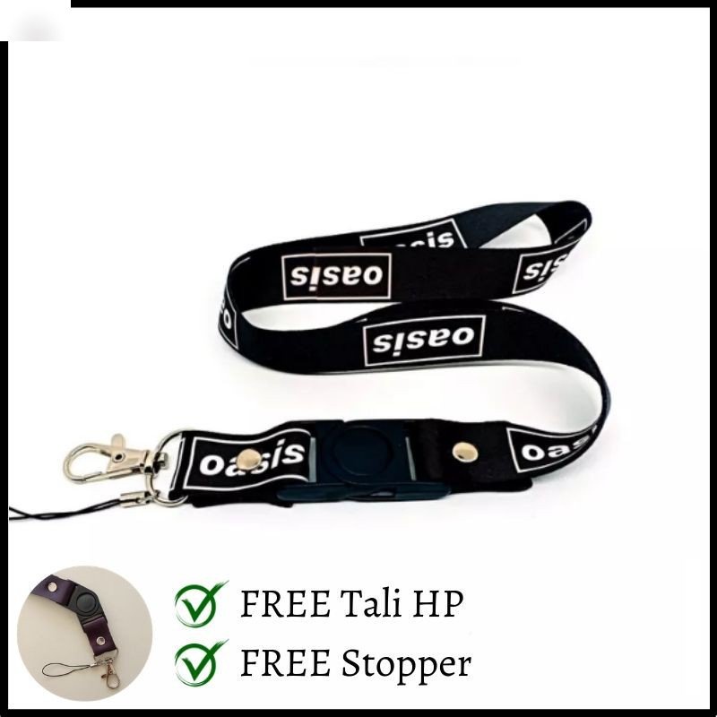 

Tali Lanyard Band Oasis / Custom Lanyard Tali Gantungan Kunci HP POD ID Card