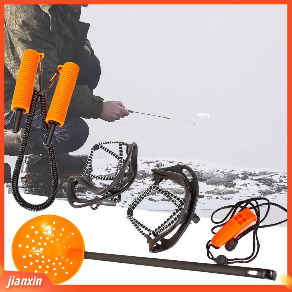 (In Stock) Peralatan Memancing Es Profesional Non-slip Alat Memancing Portabel Musim Dingin Memancing Es Sendok Ice Pick Peluit Sepatu Cover Untuk Outdoor