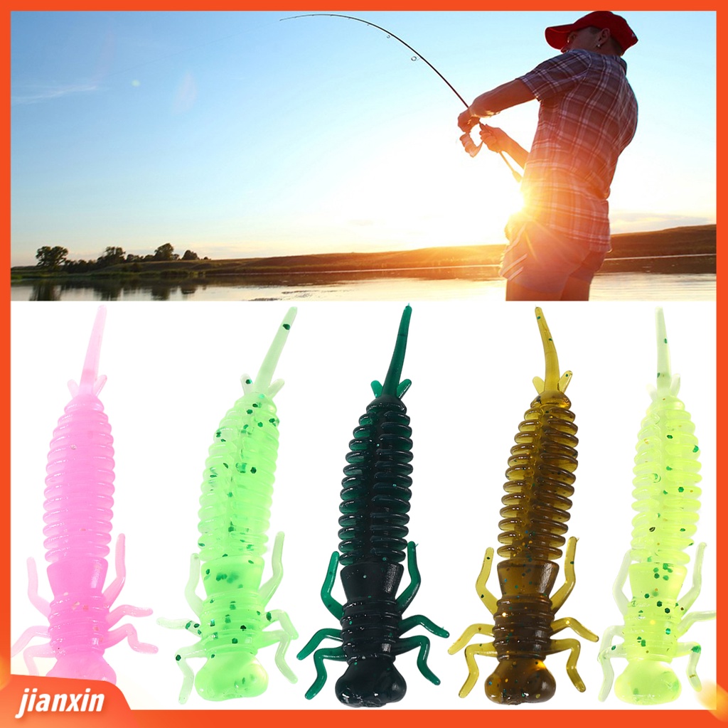 (In Stock) 10Pcs /Bag 7cm /2g Umpan Lembut Cepat Mengumpulkan Ikan Wastafel Simulasi Bentuk Capung Angling PVC Laut Memancing Air Tawar Udang Umpan Memancing Luar Ruangan