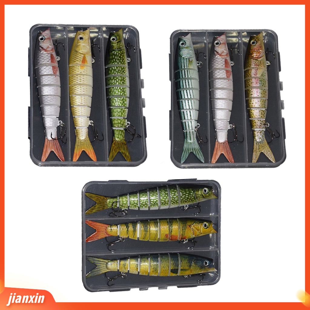 (In Stock) 3Pcs Umpan Pancing Multi Jointed Menarik Plastik Bionic Mud Fish Swimbaits Untuk Memancing Laut