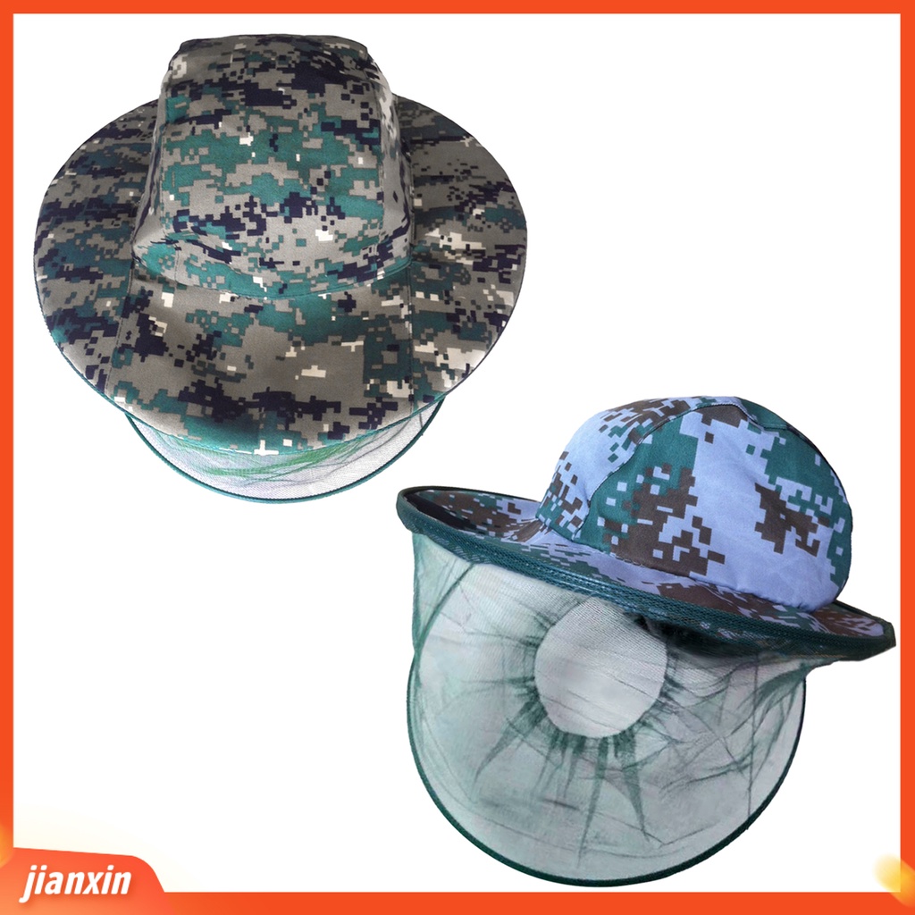 (In Stock) Topi Tabir Surya Tahan Lama Anti Nyamuk Polyester Katun Nyamuk Lebah Bug Mesh Kepala Pelindung Wajah Untuk Memancing