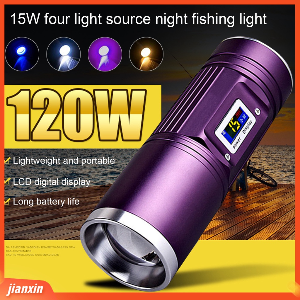 (In Stock) Lampu Pancing Ampuh Tampilan Digital Pengisian USB Lampu Camping Portable Untuk Pecinta Memancing