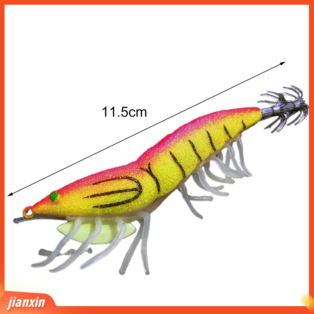 (In Stock) 21g 11.5cm Udang Umpan Bercahaya Hidup Bergerak ABS 3D Memancing Soft Lure Udang Model Simulasi Untuk Outdoor