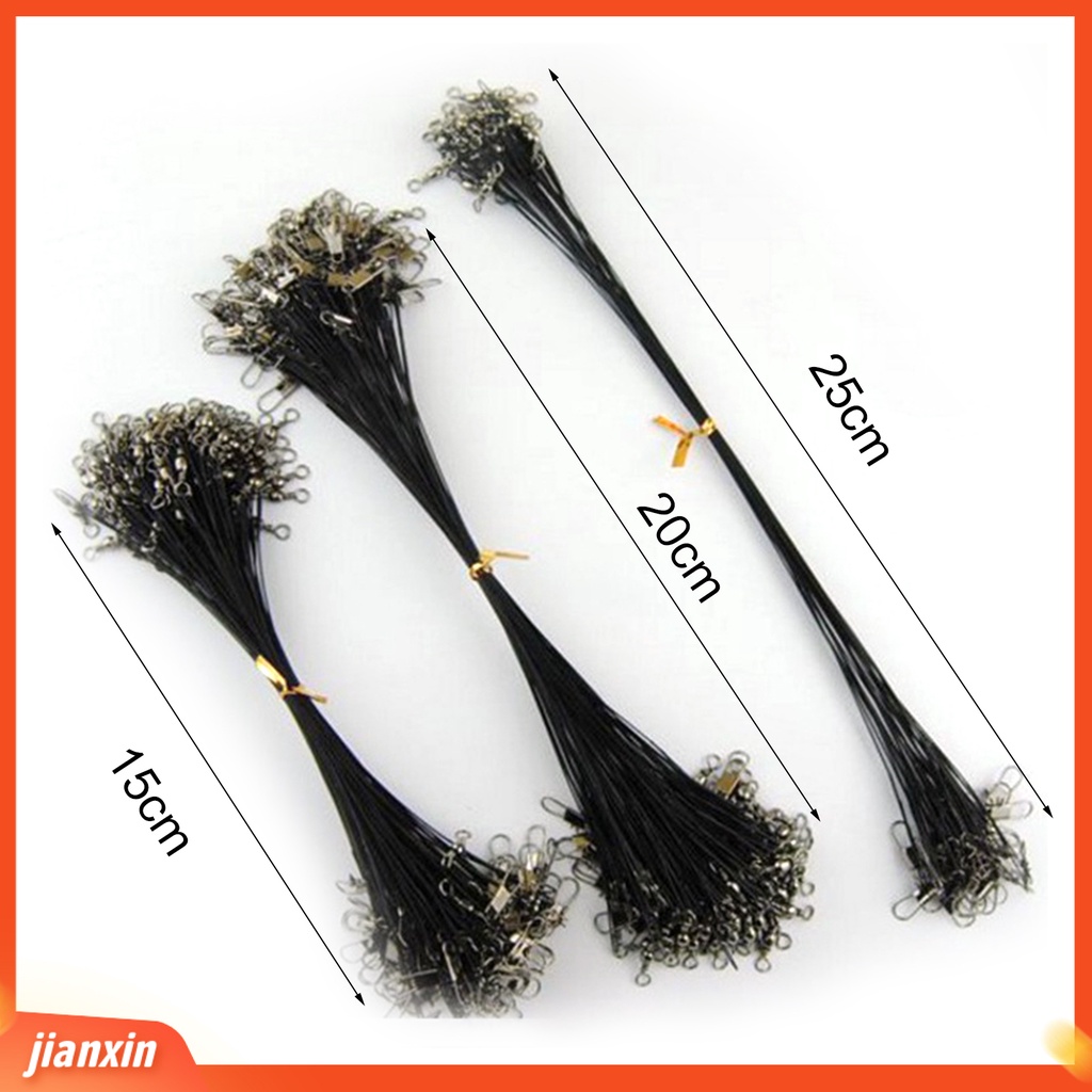 (In Stock) 20Pcs 15 /20 /25cm Kawat Pemimpin Baja Anti Gigit Dengan Pin Putar Aksesoris Ikan