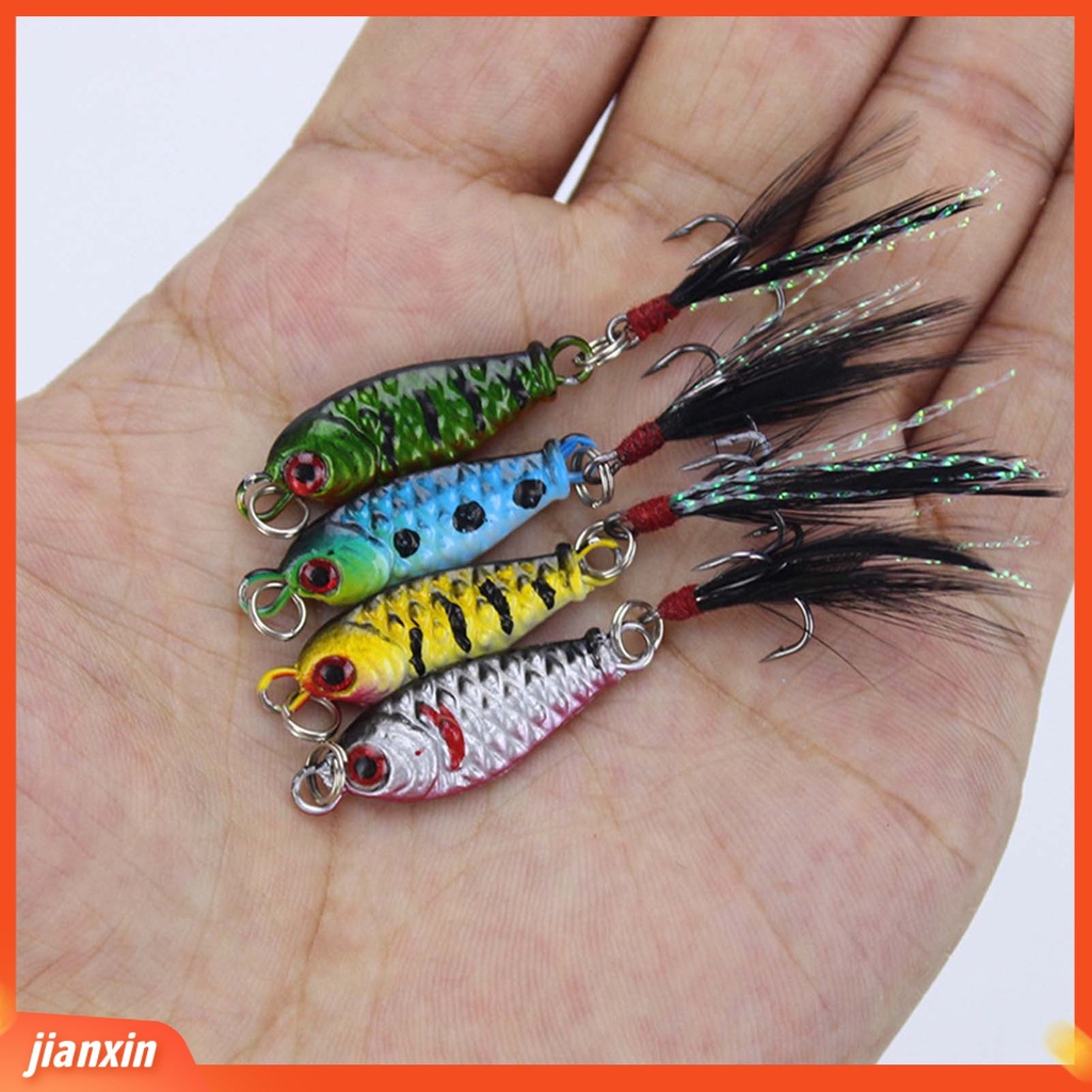 (In Stock) 4Pcs 3cm 6g Umpan Palsu Berbentuk Ikan Kait Tajam Manusia Hidup Tembakan Panjang Umpan Ikan Untuk Memancing Di Laut