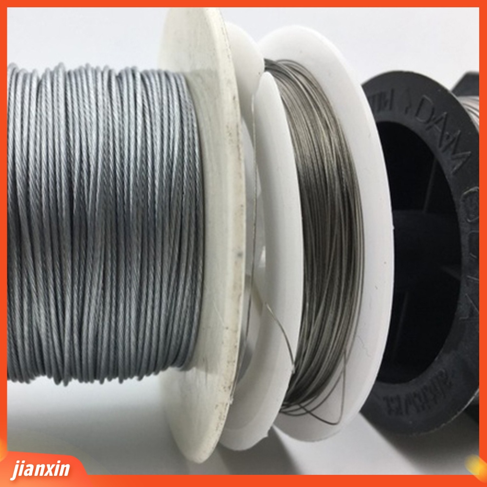 (In Stock) 50m 7helai Garis Kawat Baja Pancing Braided Leader Coating String Trace Rig