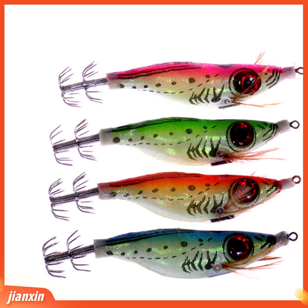 (In Stock) Air Asin 3D Udang Memancing Umpan Luminous Udang Flick Umpan Cumi Jig Hook Tackle