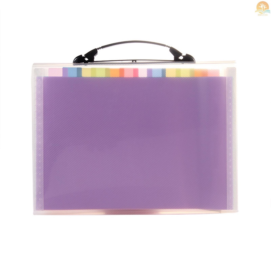 In Stock Expanding File Folder 13saku File Organizer Warna Pelangi Folder Akordeon Dengan Penutup Yang Dapat Diperluas Label Kosong Ukuran Surat A4 Portabel Kotak File Penyimpanan Dokumen Desktop
