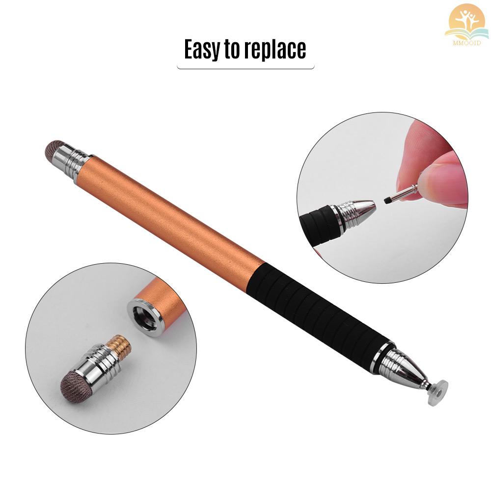 In Stock 2-in-1 Pen Stylus Presisi Dengan Kepala Konduktif Dan Ujung Cakram Universal Touchscreen Pen Set Untuk Semua Kapasitif Touchscreens Ponsel Tablet Paket 1 Pcs Emas