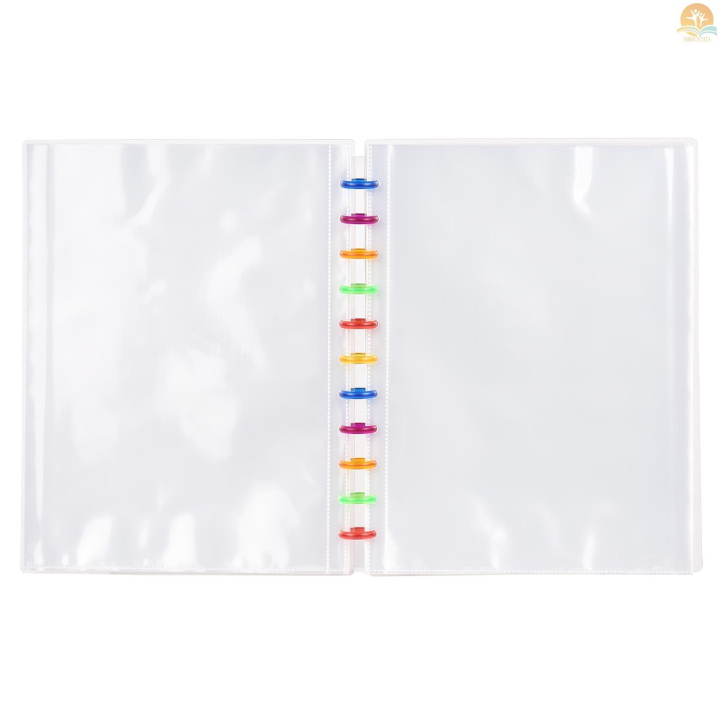 In Stock A4 Folder Dokumen Bening Folder Plastik Dengan Disc Round Buckle Mushroom Hole Kantong Proyek Daun Longgar Plastik 30Sheets Dengan Pena Yang Dapat Dihapus Untuk Pelajar Sekolah Dan Kantor