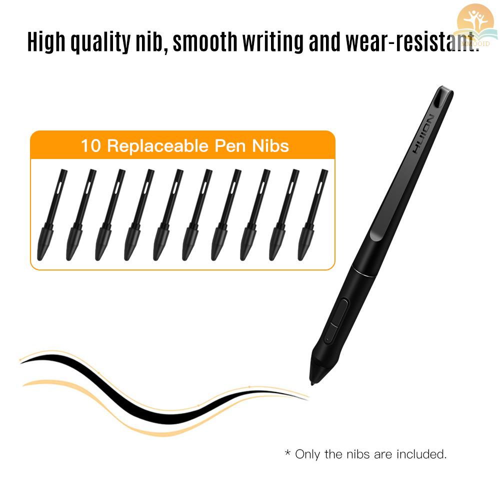 In Stock Huion PN05 10pcs Replacement Nibs Pen Tips Compatible with PW500/PW507 Graphics Drawing  Stylus Black