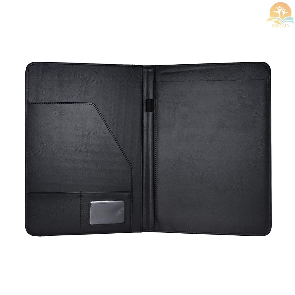 In Stock Multifungsi Bisnis Portfolio Padfolio Folder Dokumen Case Organizer A4 Kulit PU Dengan Holder Kartu Nama Memo Note Pad