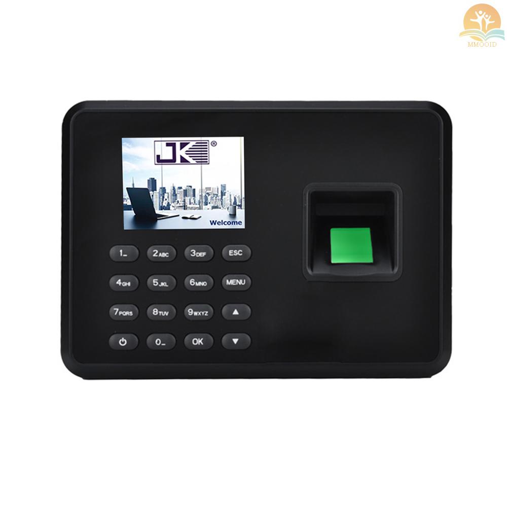 In Stock Mesin Absensi Sandi Sidik Jari Biometrik Cerdas Perekam Cek-in Karyawan 2.4 inch Layar LCD DC 5V Mesin Absensi Hitam UK Plug