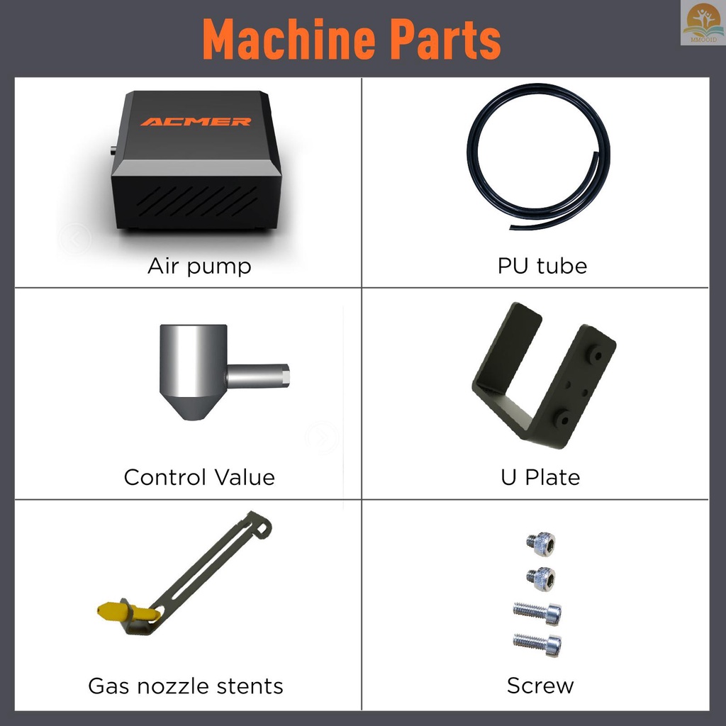 In Stock ACMER-C4 Laser Cutting/Engraving Aksesori Bantuan Udara Adjustable High Airflow 30L/min Untuk Menghilangkan Asap Dan Debu Mudah Dipasang Kompatibel Dengan TEVOUP/ XTOOL/ ATOMSTACK