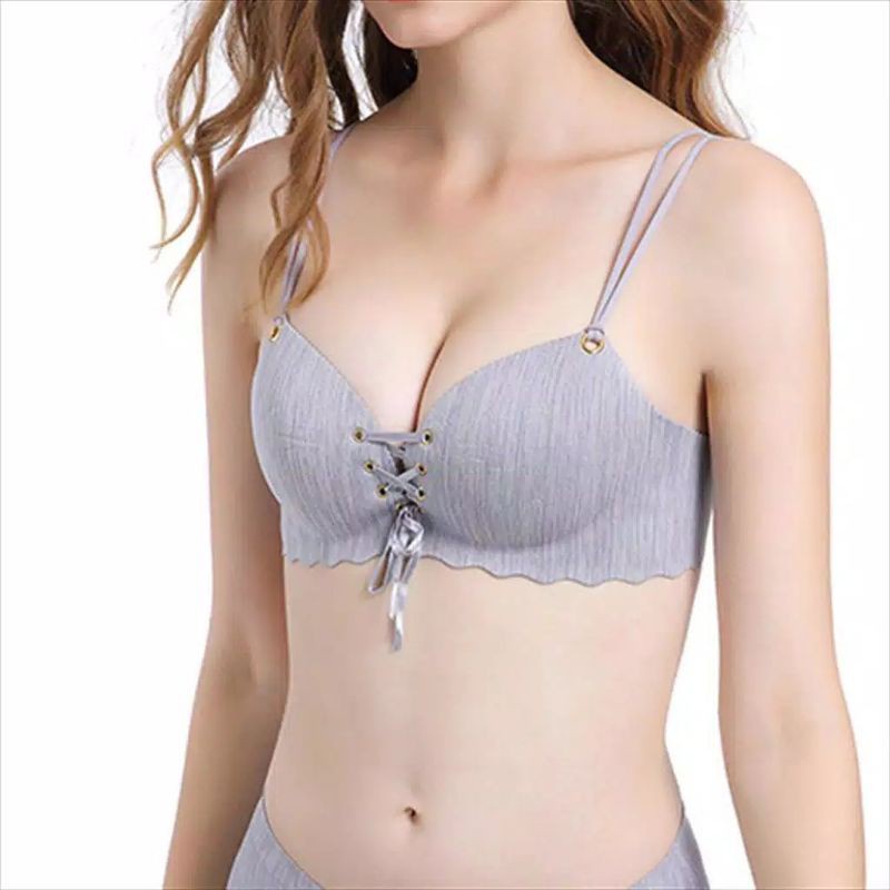 New Sexy Push Up BH Bra Push Up Sexy Tanpa Kawat Tali Depan Halus Import