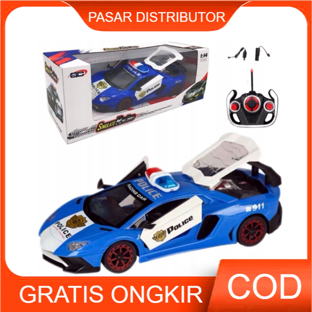 Mainan Anak RC SIMULATE RACING POLICE CAR 1:14 Mobil Remote Control