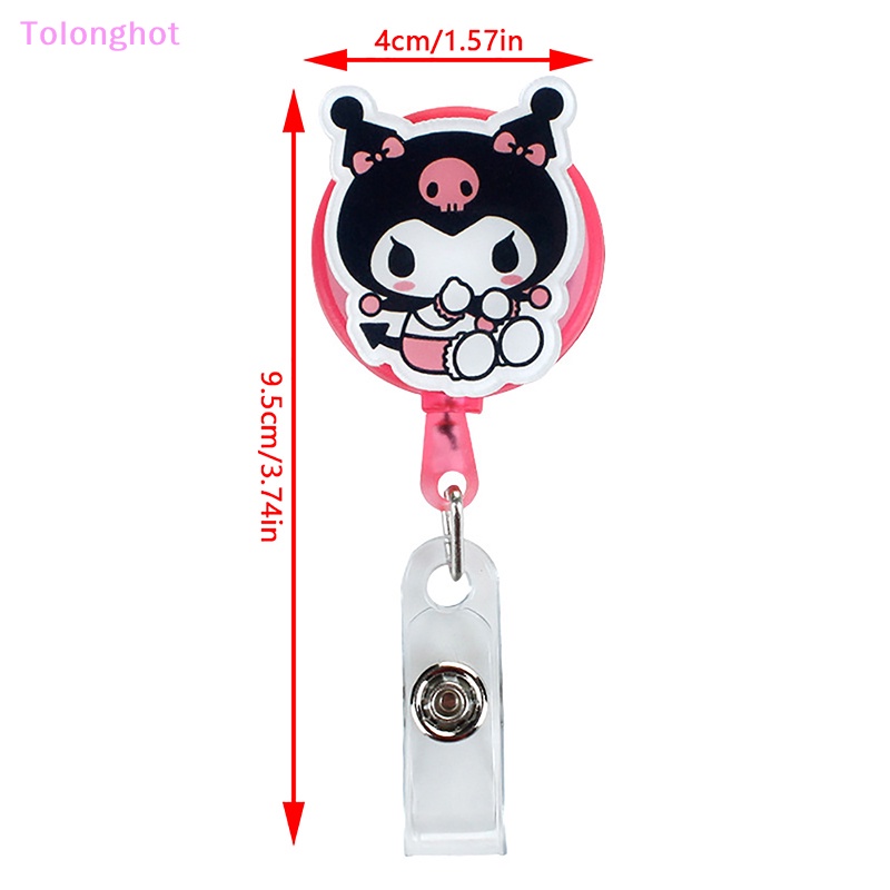 Tolonghot&gt; Kartun Ditarik Gulungan Lencana Perawat Gambar Anime ID Card Holder Silikon Transparan Nama Kartu Kerja Klip well
