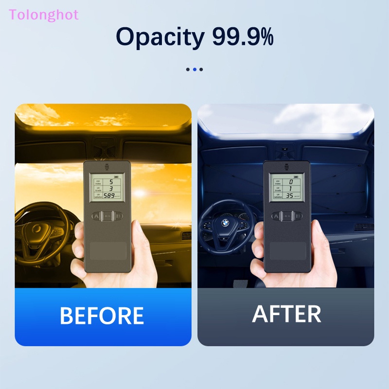 Tolonghot&gt; Payung Sun Shade Kaca Depan Mobil,360° Rotasi Kaca Depan Mobil Sun Shade, Car Sun Shades Front Windscreen Pelindung Dalam Sumur