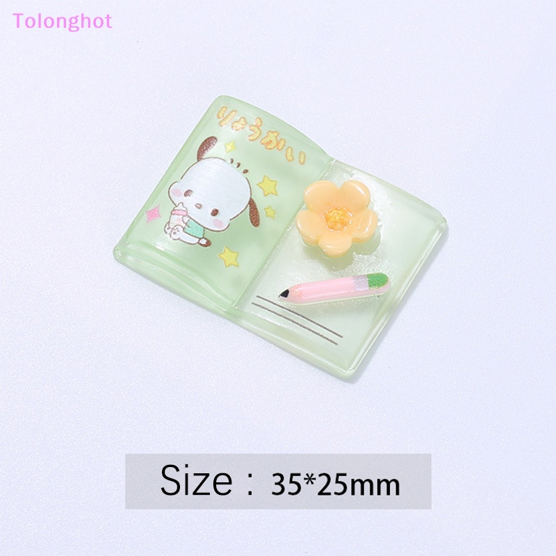 Tolonghot&gt; 5PCS DIY Jepit Rambut Cangkir Air Stiker Ponsel Case Aksesoris Hadiah Bercahaya Mini Resin Kartun Memutar Bunga Pensil Buku well