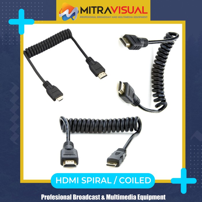 Full HDMI Mini HDMI Micro HDMI to Full HDMI Coiled Spiral 30-80cm