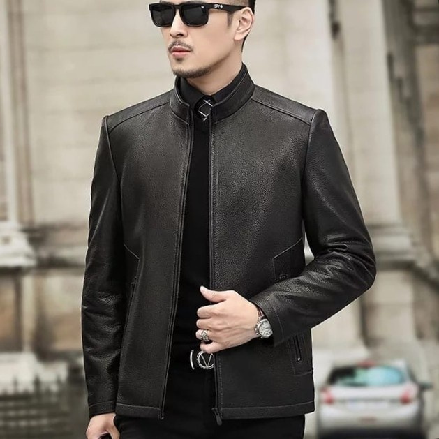 jaket kulir pria dari kulit asli domba/ jaket kulit asli Garut-jaket kulit original model semi jas-j