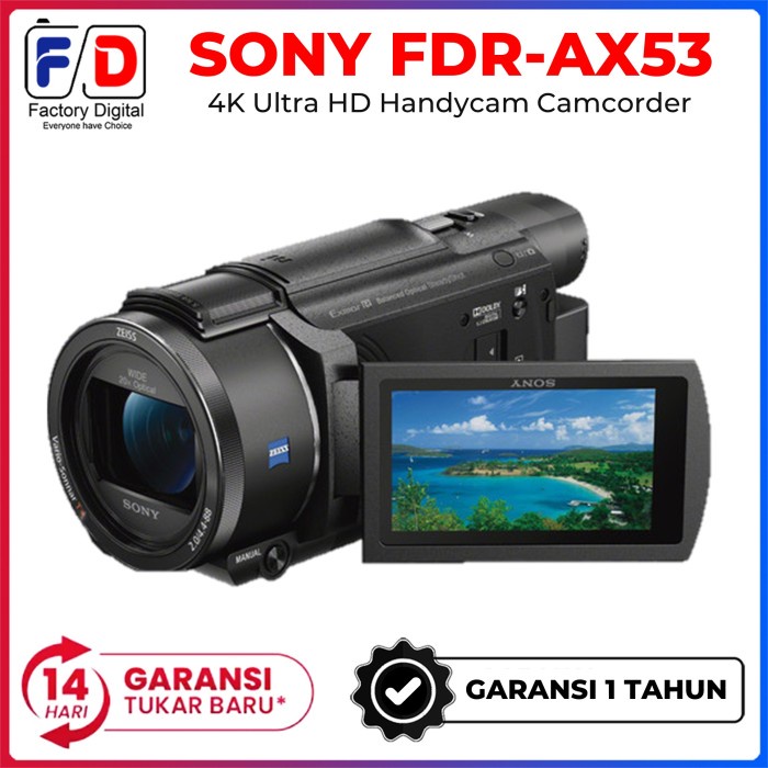 Handycam Sony FDR-AX53 AX53 4K Ultra HD Handycam Camcorder - Standart Box