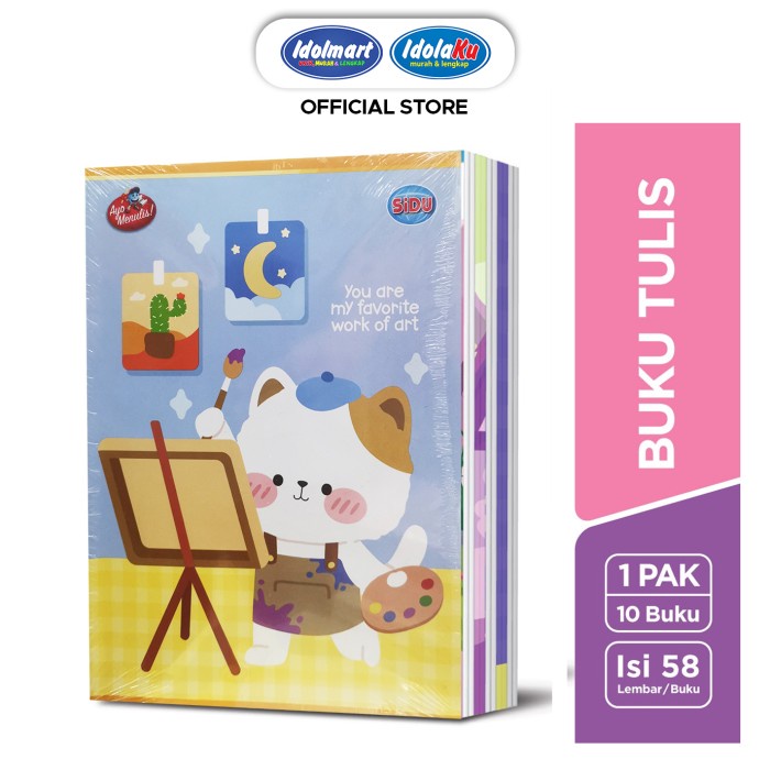 

✨BISA COD✨ -IDOLMART Buku Tulis SIDU isi 58 Lembar Sinar Dunia 1 pack Isi 10 Buku - cewek, Sidu isi 58