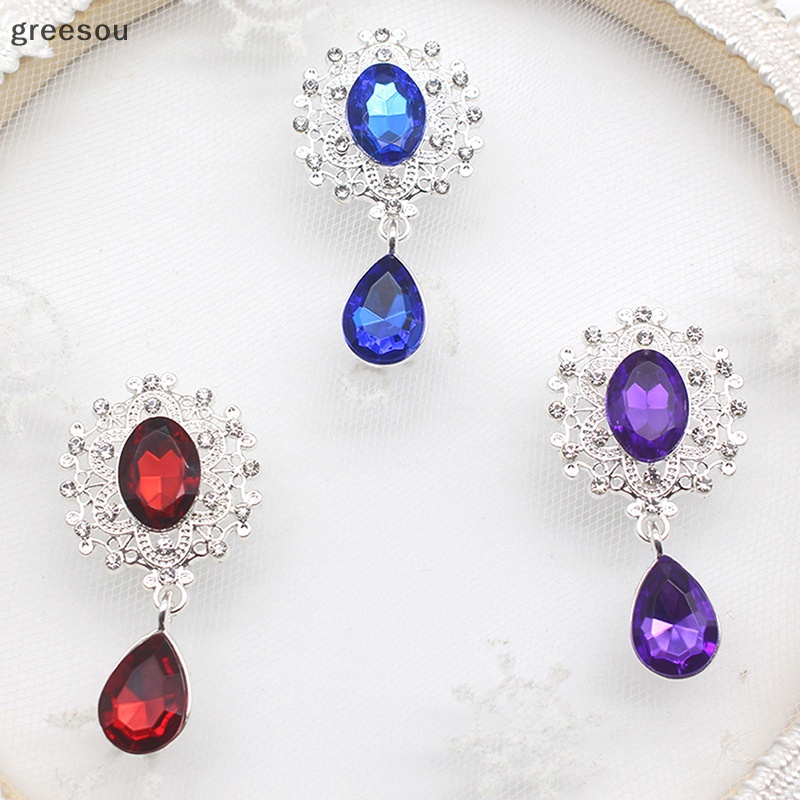 Greesou Shining Brooch 45*25mm Kristal Aksesoris Fashion Cantik Undangan Pernikahan ID