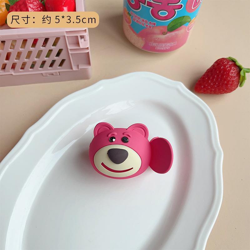 Strawberry Bear Anak-Anak Lucu Kecil Ambil Klip Klip Klip Rambut Artefak Ekor Kuda Tinggi