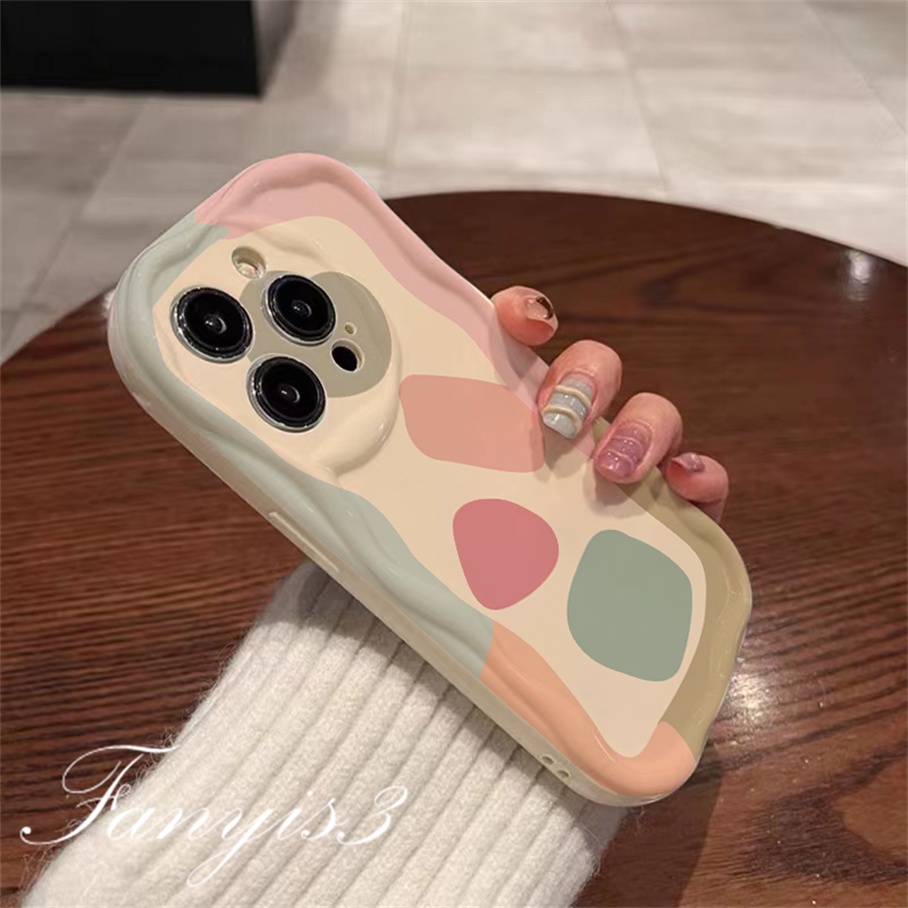 Redmi 12 12C A1 10C 10 10A 9 9A 9C 9T Note 12 12s 11s 10s 11 10 9s 9Pro Xiaomi Poco X3 X3NFC X3Pro 12 11Lite Colorful Geometric Graffiti Wavy Curved Edge Phone Case TPU Soft Cover