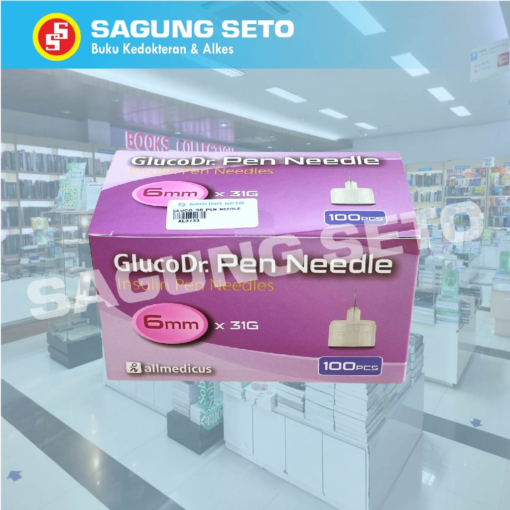 GLUCO DR PEN NEEDLE INSULIN PEN 6MM X 31G / JARUM INSULIN ISI 100 PCS