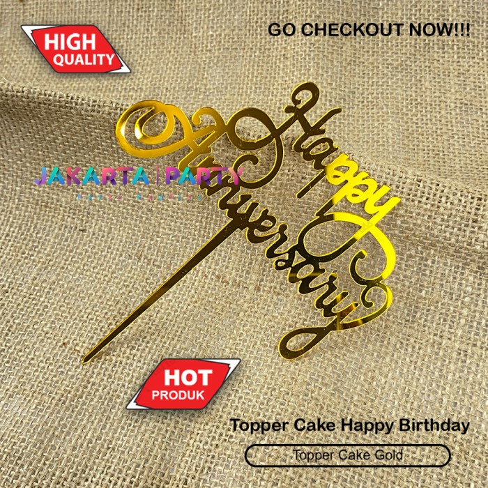 Cake Topper Happy Anniversary #2 / Topper Cake Dekorasi Kue