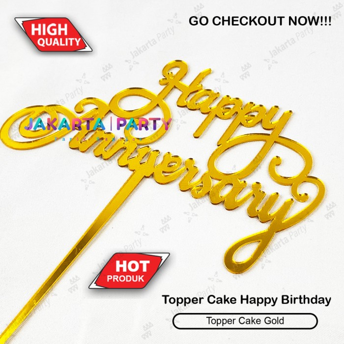 Cake Topper Happy Anniversary #2 / Topper Cake Dekorasi Kue